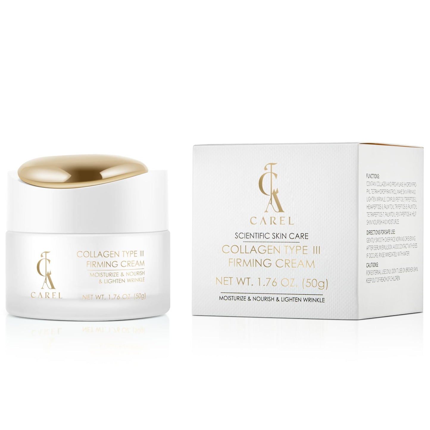 CA CAREL Peptides Collagen Firming Cream, Face Moisturizer with Advanced Peptide Complex and Ceramides for Skin Elasticity