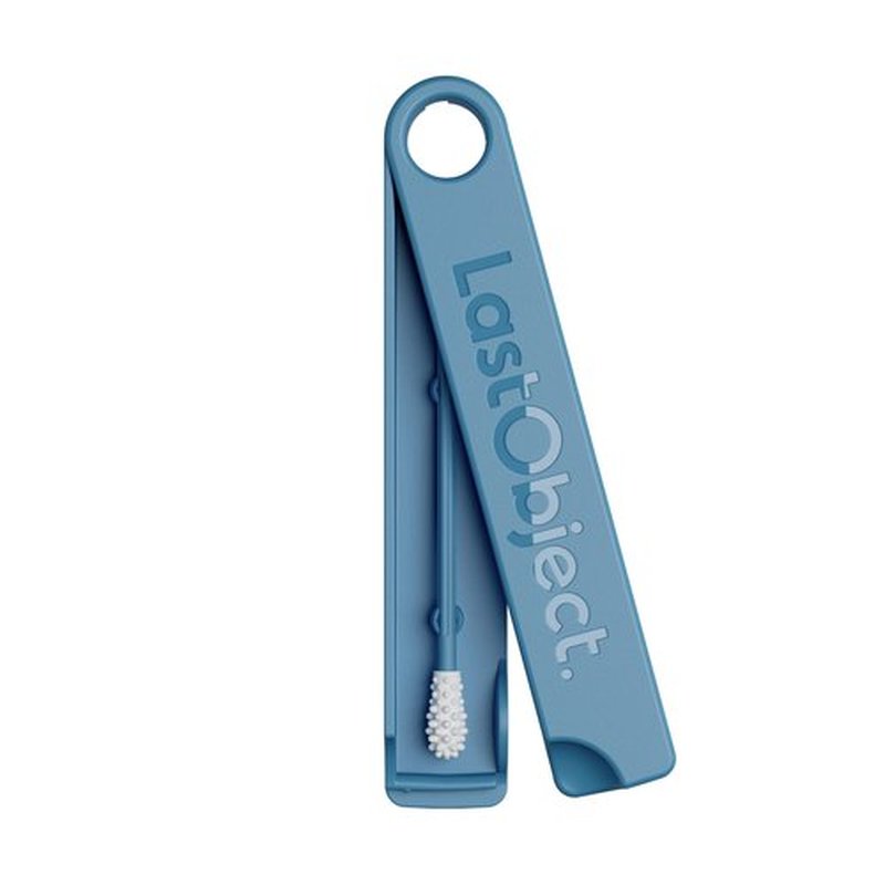 LastSwab® Reusable Cotton Swabs for Ear Cleaning - Sanitary Alternative to Single-Use Q Tips - Easy to Clean - Comes with a Convenient Travel Case Holder - Blue
