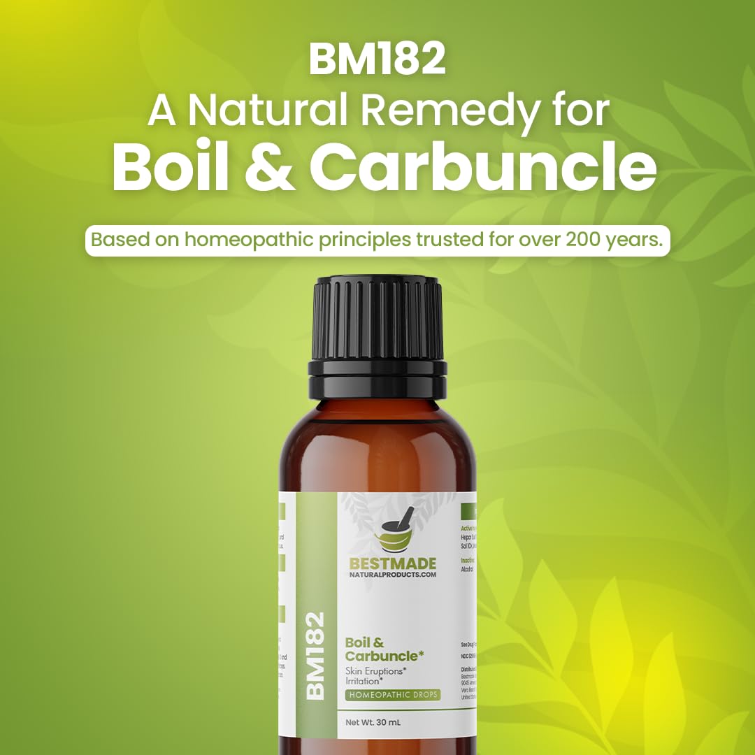 Bestmade Natural Products Boil & Carbuncle BM182 - Maximum Strength Natural Remedy that Helps Remove Boils, 30mL Drops