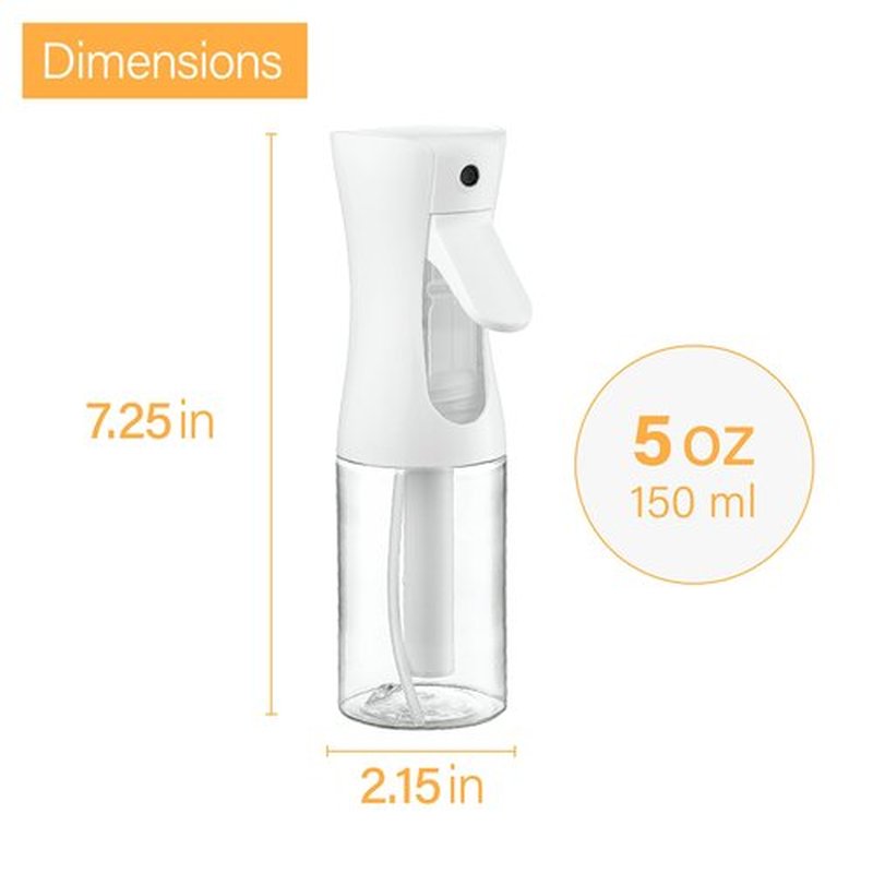 2 Pack Continuous Spray Bottle For Hair - 5 Oz Ultra Fine Mist Sprayer | Water Spray Bottle For Hair Mister Spray Bottle | Hair Spray Bottles For Hairstyling, Cleaning, Salons (2pk 5oz)