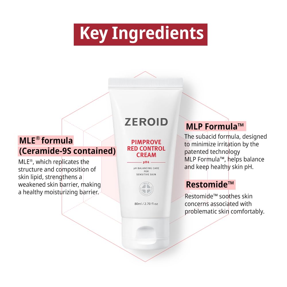 ZEROID Pimprove Red Control Cream, 2.7 fl oz (80ml)