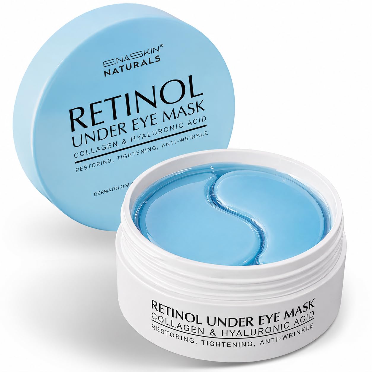 Enaskin Naturals Under Eye Patches for Dark Circles: 30 Pairs Collagen Eye Gels Pads - Reduce Wrinkles, Puffy Eyes & Bags - Skin Treatment Mask with Retinol Collagen