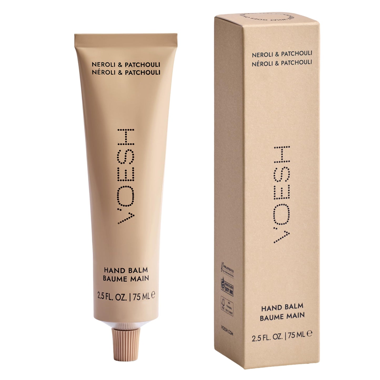 VOESH Vegan Hand Balm – K-Beauty Korean Skincare Hand Cream for Dry Hands – Non-Greasy Fast-Absorbing Moisturizer with Turmeric Mango Butter and Squalane – 2.5 oz (Neroli & Patchouli)