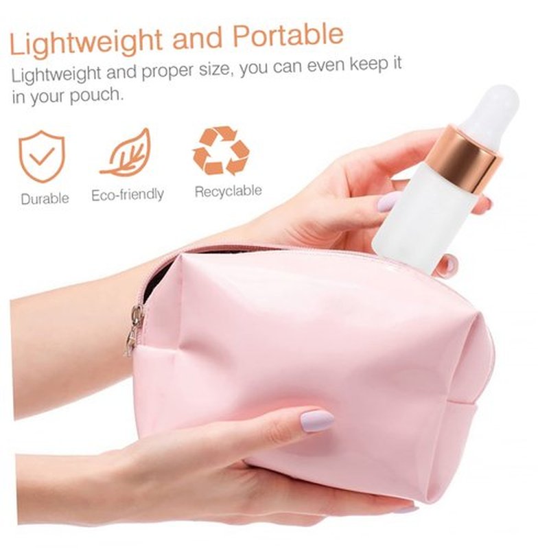 WOONEKY 10pcs Dropper Bottle Frosted Travel Containers for Liquids Small Dropper Containers Perfume Sample Vials Travel Perfume Bottle Clear Golden Anodized Aluminum Middle Ring