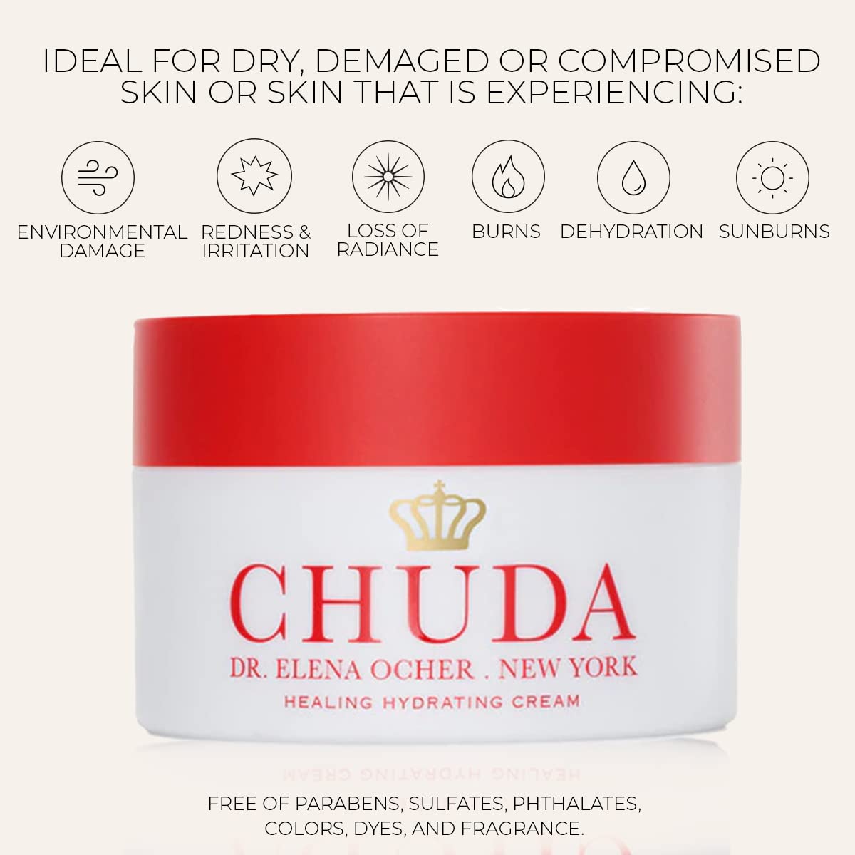 CHUDA Healing Hydrating Cream 30ml and Sheer Hydrating Lotion Broad Spectrum SPF30 30ml, Gift Set - Face Moisturizers with Remedea Compound, Anti Aging Face Cream and Sunscreen Combo Skin Moisturizer