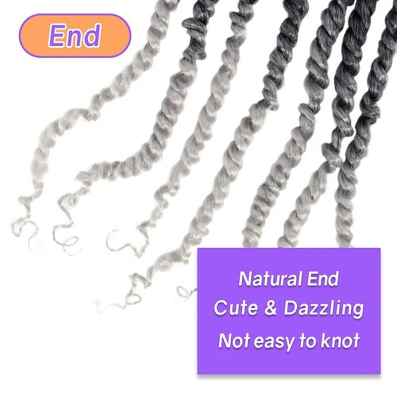 LOCSBYHAND 30 Inch Long Pre-looped/twisted Passion Twist Crochet Hair 4 Packs for Mixed-color Using (4 Packs, TGrey/Ombre Grey)