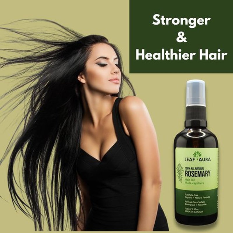 leaf aura Rosemary Hair Oil- 100% Natural- Made in Canada- 100ml (100 ml)