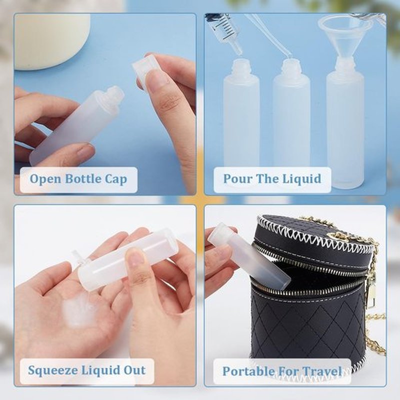 BENECREAT 10 Pack 18ml 0.6oz Small Travel Squeeze Bottles Refillable Makeup Foundation Container Travel Essentials Sample Bottles Travel Tubes for Toiletries, Shampoo Toner Cosmetic