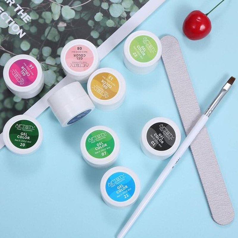 36 Colors Nail Art Gel Paint Kit, 38PCS Gel Nail Polish Set, Solid Gel Nail Polish with Nail Brush for DIY Nail Art Design, Solid Nail Art Gel Polish for DIY At Home, Nails Kits Gift for Women