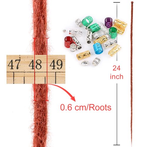 DAIRESS 24 Inch 10strands/pack Synthetic Dreadlocks Extensions Thin 0.6cm Soft Reggae Hair Hip-Hop Style Dread Extensions Long Crochet Braids For Hippie Dread locks Hair(24Inch 10strands, 350)