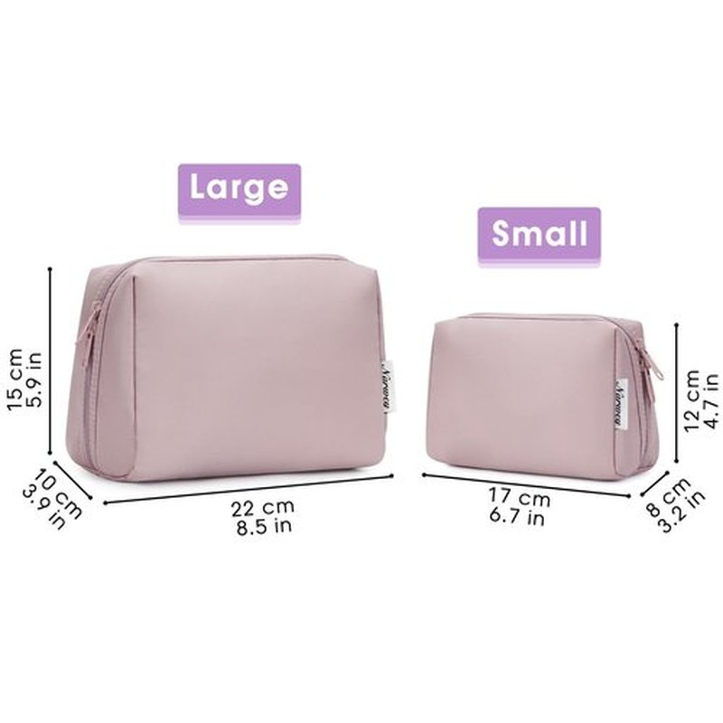 Large Makeup Bag Zipper Pouch Travel Cosmetic Organizer for Women (Large, Dusty Rose)