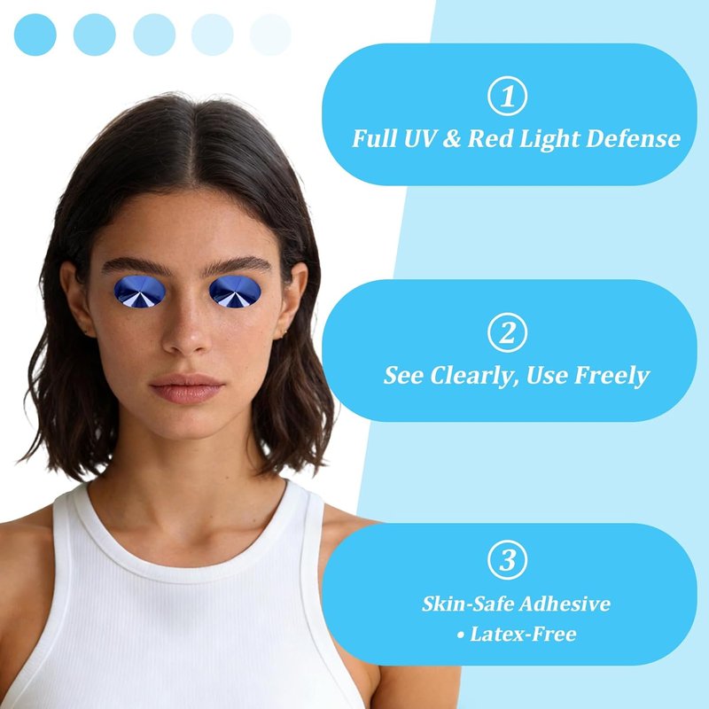 Tanning Eye Protection - Disposable Crystal-Clear Cones for Tanning Beds | 50 Pairs, Dark Blue