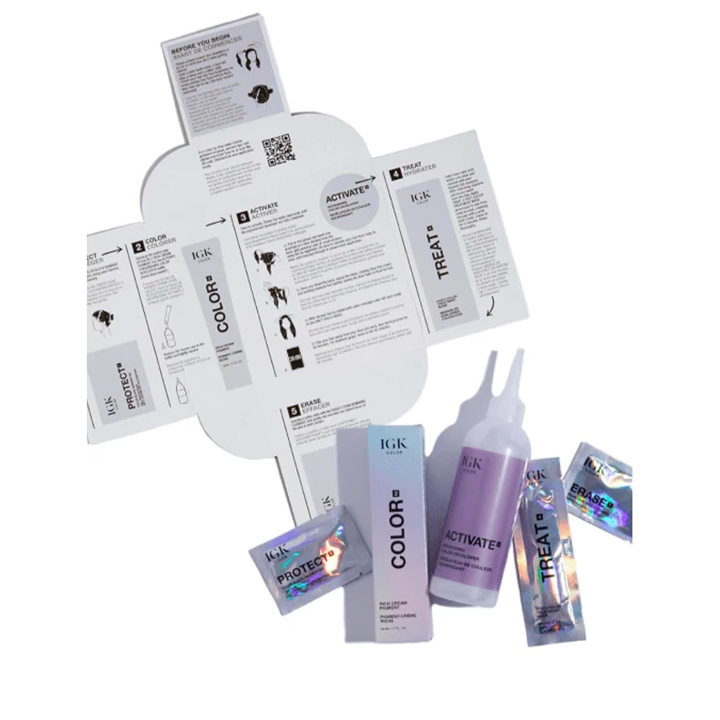 IGK Permanent Hair Dye Color Kit | 7 N Latte - Dark Natural Brown | 100% Gray Color Coverage + Strengthen + Shine | Ammonia Free