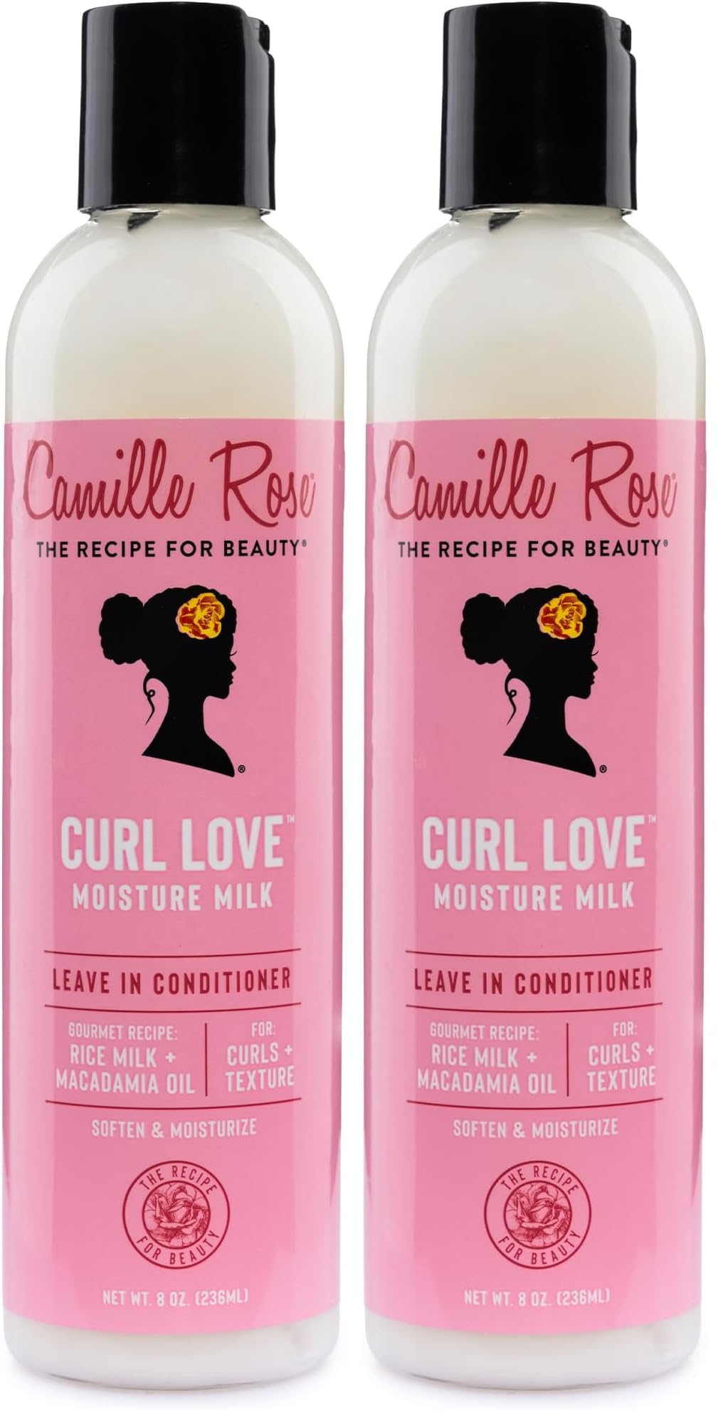 Camille Rose Leave-In Conditioner,Curl Love Moisture Milk – Curly Hair Moisture,Detangler,Frizz Control,8 Fl Oz,(Pack of 2)