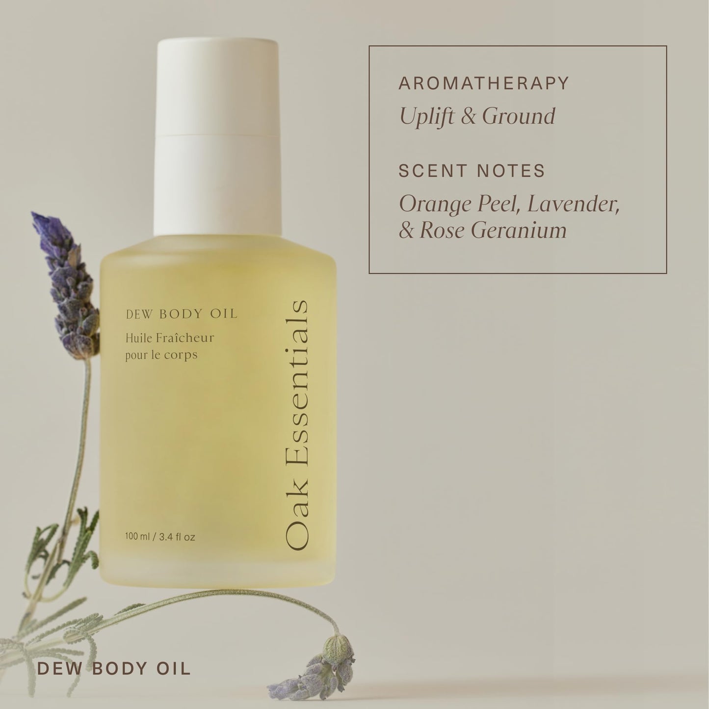 Oak Essentials Dew Body Oil | Nourishing Daily Body Oil for Radiant, Supple Skin with Borage Seed Oil, Cedarwood, and Sweet Almond Oil