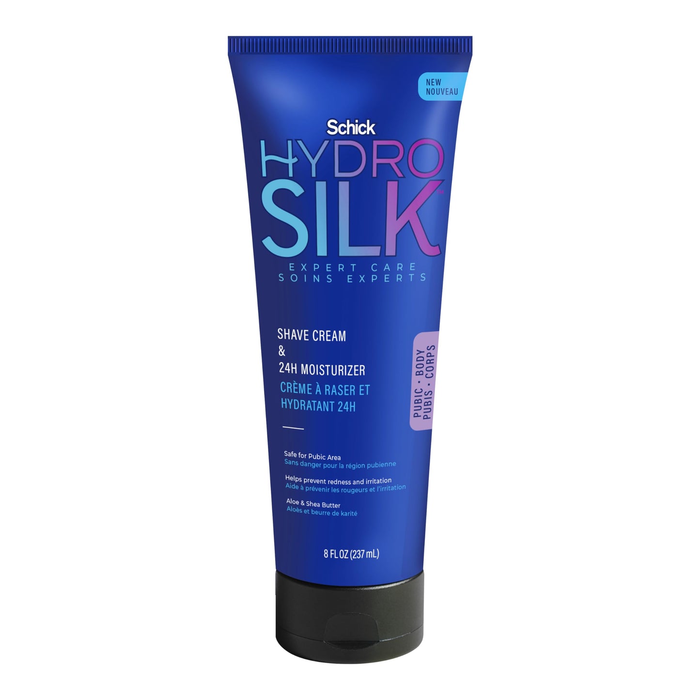 Schick Hydro Silk Shave Cream & 24-Hour Moisturizer | Pubic Hair Shave Cream for Women and Bikini Area Moisturizer, Shaving Cream for Women Sensitive Skin, 8 fluid oz