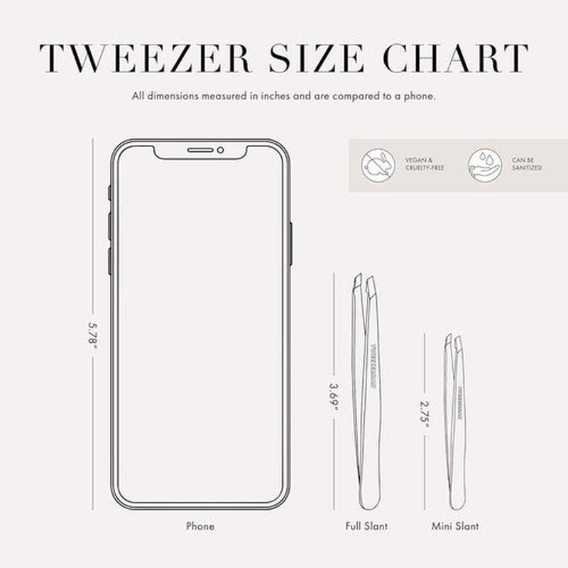 Tweezerman Mini Slant Tweezer - Tweezers for Eyebrows, Travel Tweezers for Eyebrows, Facial Hair, Ingrown Hair (Classic Stainless)
