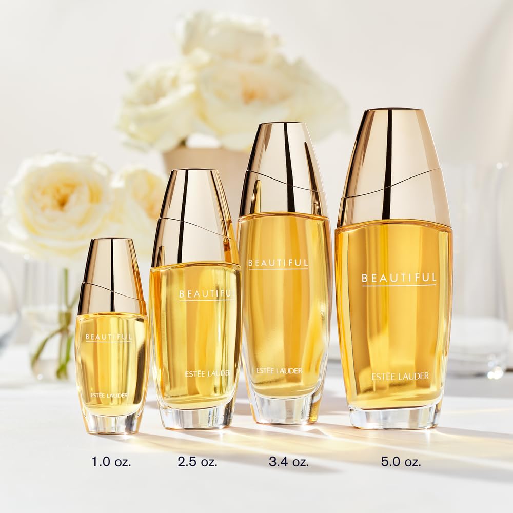 Estée Lauder Beautiful Eau de Parfum Spray with Notes of Rose, Lily, Tuberose & Orange Flower | loral Perfume for Women| Perfumes for Women, 3.4 Fl Oz