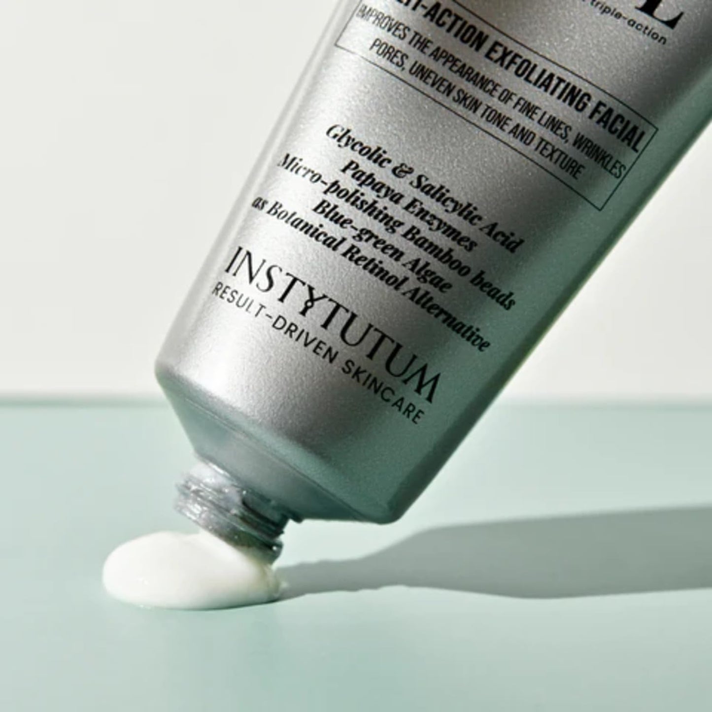 Instytutum Triple Action Resurfacing Peel 2 oz / 60 ml – Multi-Action Exfoliating Facial Treatment with Glycolic Acid, Salicylic Acid, Papaya Enzymes, Blue-Green Algae & Hyaluronic Acid