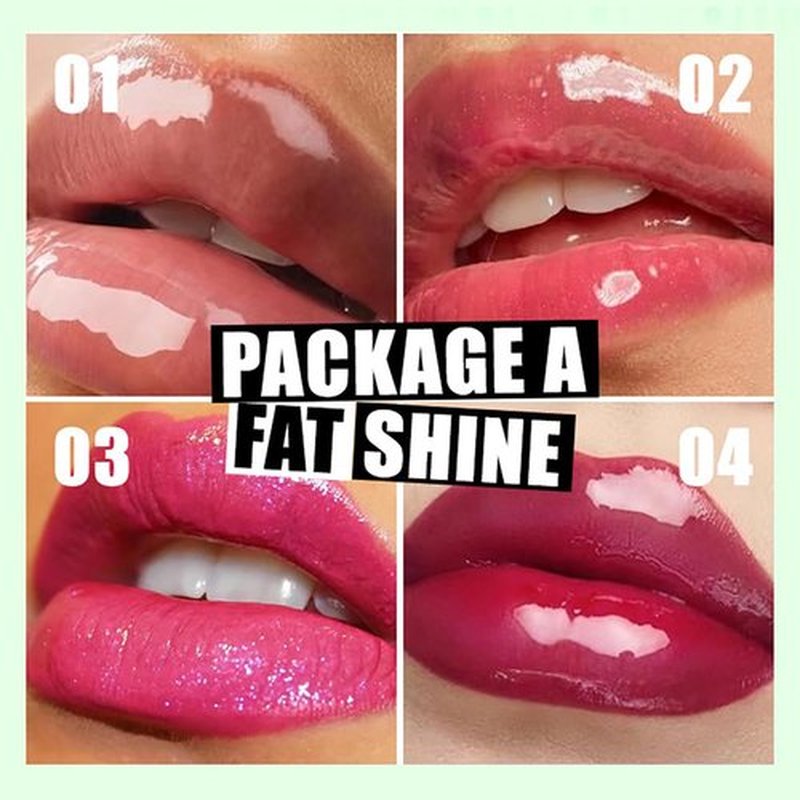 Hvecom 4 Colors Moisturizing Lip Oil Set, Big Brush Head Hydrating Lip Glow Oil Shiny Moisturizing Lip Gloss, Nourishing Non-Sticky Fresh Transparent Tinted Plumping Lip Oil- Set A