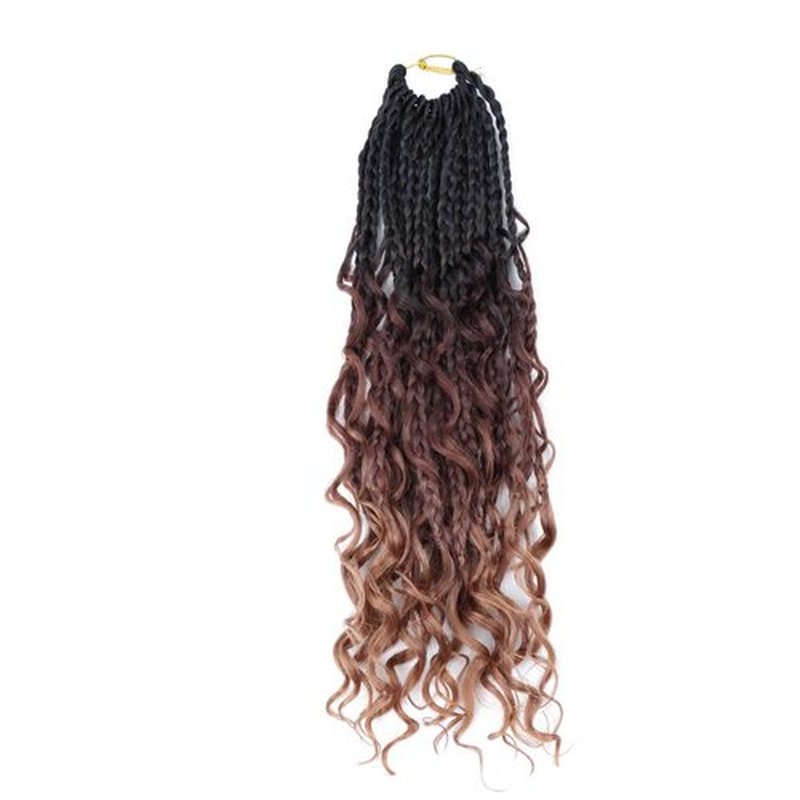 Boho Box Braids Crochet Hair 14 Inch Goddess Box Braids Crochet Hair 1b/33/30 Bohemian Box Braids Crochet Hair Synthetic Braiding Hair 8 Packs Crochet Box Braids Crochet Hair for Black Women