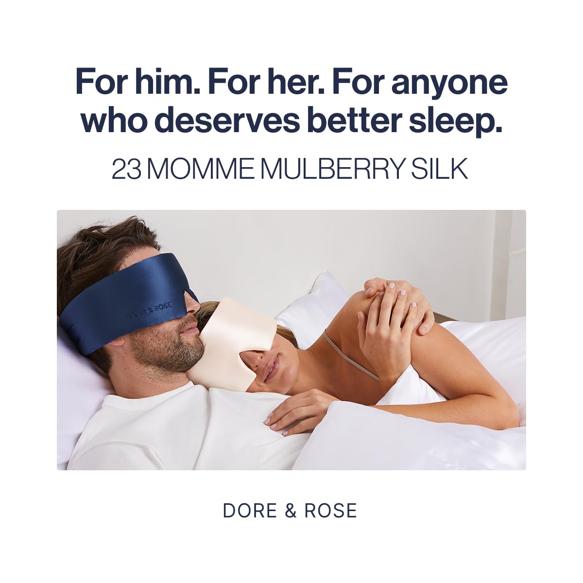 Dore & Rose Deep Sleep Mask, 100% Pure Silk Eye Mask for Sleeping