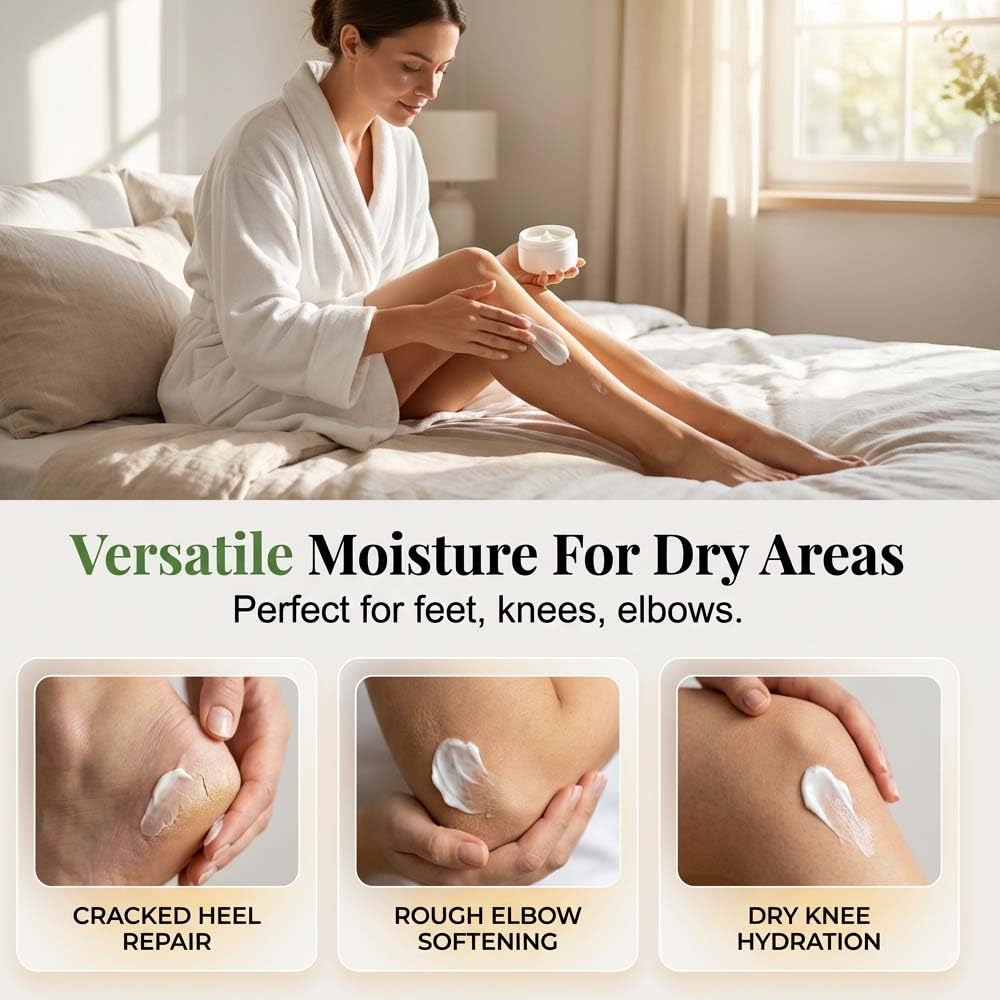 Hulezt Tea Tree Oil Foot Cream, Tea Tree Foot Cream for Dry Cracked Feet and Heels, Intensive Moisturizing Foot Balm to Repair, Soften & Renew Dry, Rough Feet (1)