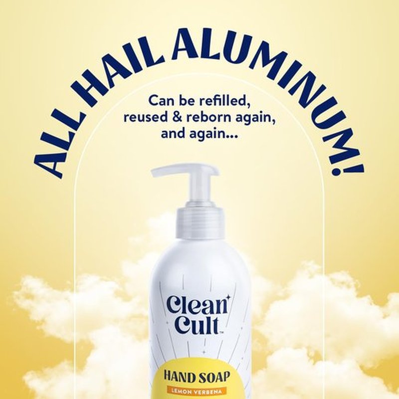 Cleancult - Lemon Verbena - Moisturizing Liquid Hand Soap - Refillable Aluminum Bottle - Made with Aloe Vera - Nourishes & Moisturizes Dry & Sensitive Skin - 12 oz - 3 Pack