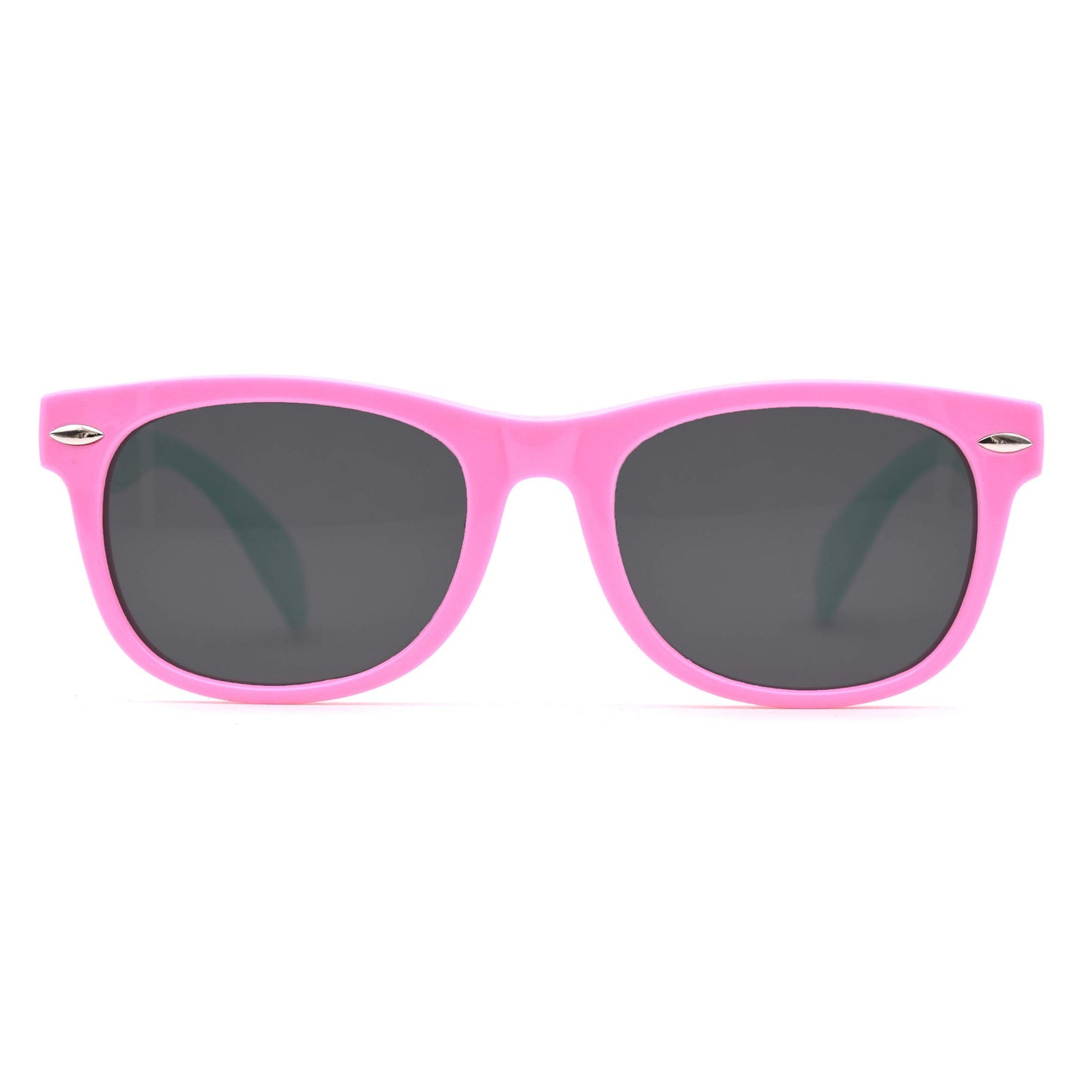 JUSLINK Flexible Polarized Baby Sunglasses for Toddler and Infant with Strap Age 1-6(Pink+Green)