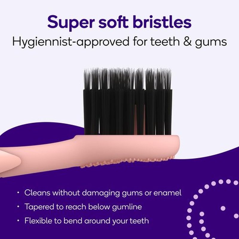 BURST Pro Sonic Toothbrush Heads - Genuine BURST Pro Electric Toothbrush Replacement Heads - Soft Bristles for Deep Clean, Stain & Plaque Removal - 3-Pack Rose Gold