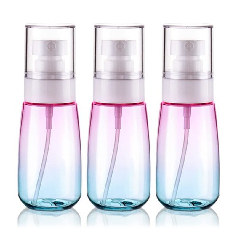Cosywell Fine Mist Spray Bottles TSA Approved 2oz 60ml 3 Pack Leak Proof Travel Spray Bottle Empty Small Spray Bottles for Perfume Essential Oils Toners Rose Water Cosmetics (3Gradient Pink Blue)