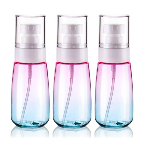 Cosywell Fine Mist Spray Bottles TSA Approved 2oz 60ml 3 Pack Leak Proof Travel Spray Bottle Empty Small Spray Bottles for Perfume Essential Oils Toners Rose Water Cosmetics (3Gradient Pink Blue)