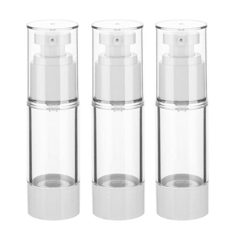 IFDGCTK 1OZ/30ML Clear Airless Pump Bottles, Lotion Dispenser Travel with Pump, Vacuum Plastic Travel Size Lotion Bottle for Foundation, Creams, Cosmetic(3 Pack)