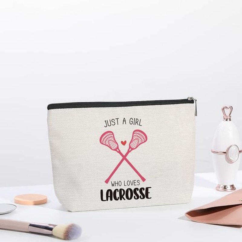 kdxpbpz Lacrosse Gifts Lacrosse Makeup Bag Gifts for Lacrosse Moms Sports Players Team Birthday Gifts for Women Friend Sister BFF Bestie