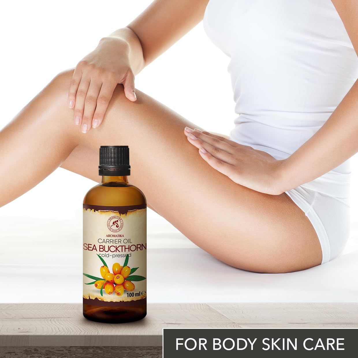 AROMATIKA Sea Buckthorn Oil 3.4 Fl Oz - Pure & Natural - Hippophae Rhamnoides - Carrier Oil for Essential Oils - Base Oil for Nails - Hair - Face & Body Care