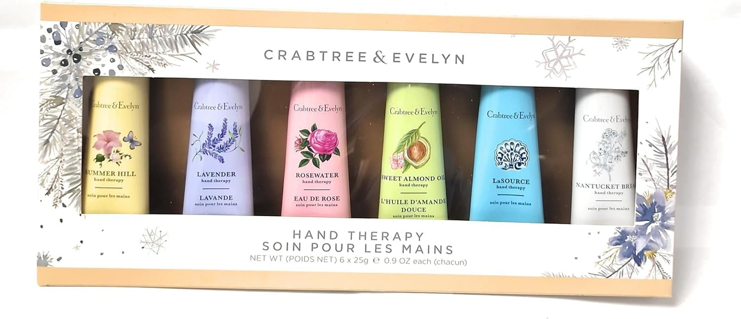 Crabtree & Evelyn Hand Therapy Set - 6-Pack of Nourishing Creams for Soft Skin