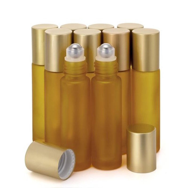 Kesell 10ml Essential Oil Roller Bottles, Sample Vial Bottle for Aromatherapy, Essential Oils, Perfumes and Lip Balms, Pack of 10