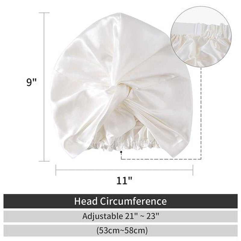 ZIMASILK 22 Momme 100% Mulberry Silk Bonnet for Sleeping & Women Hair Care, Highest Grade 6A Silk hair wrap for sleeping with Premium Elastic Stay On Head (1Pc, Ivory)