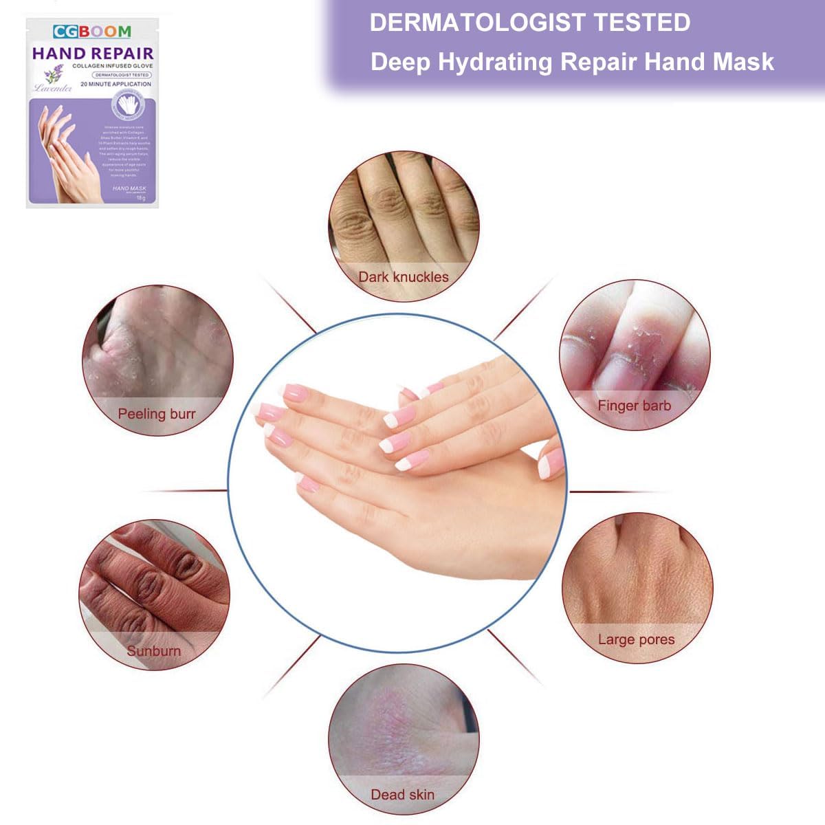 AWIWTOBQ Hand Mask Moisturizing Glove 3 pack, Hand Peel Mask Exfoliating Gloves, Hand Repair Glove for Dry Hands Treatment, Remove Dead Skin, Rough Skin, Lavender