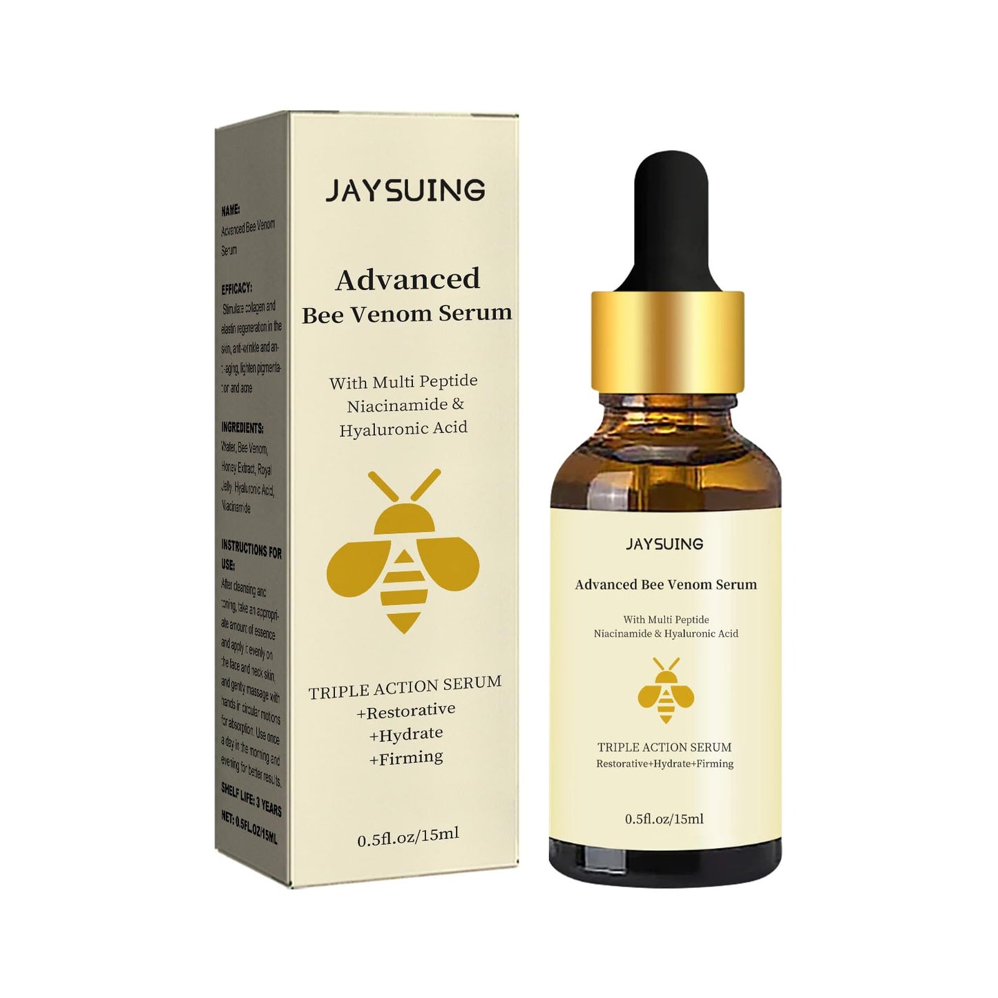 Advanced Bee Venom Serum, Anti-Aging Facial Serum, Face Serum to Help Refine Fine Lines & Wrinkles, Hydrating facial essence