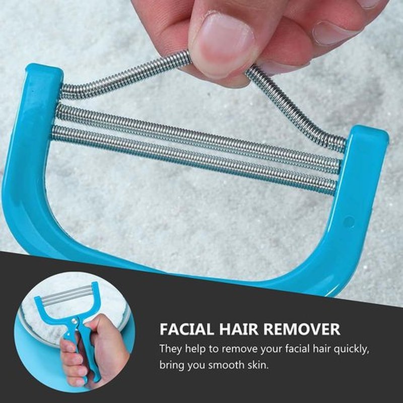 FRCOLOR 3 Sets 2pcs Facial Hair Remover Manual Epilator Spring Hair Remover Hair Threading Tool Removal Epilator Smooth Glide Epilator Hair Threader Spring Wire Stainless Steel Spring Wink