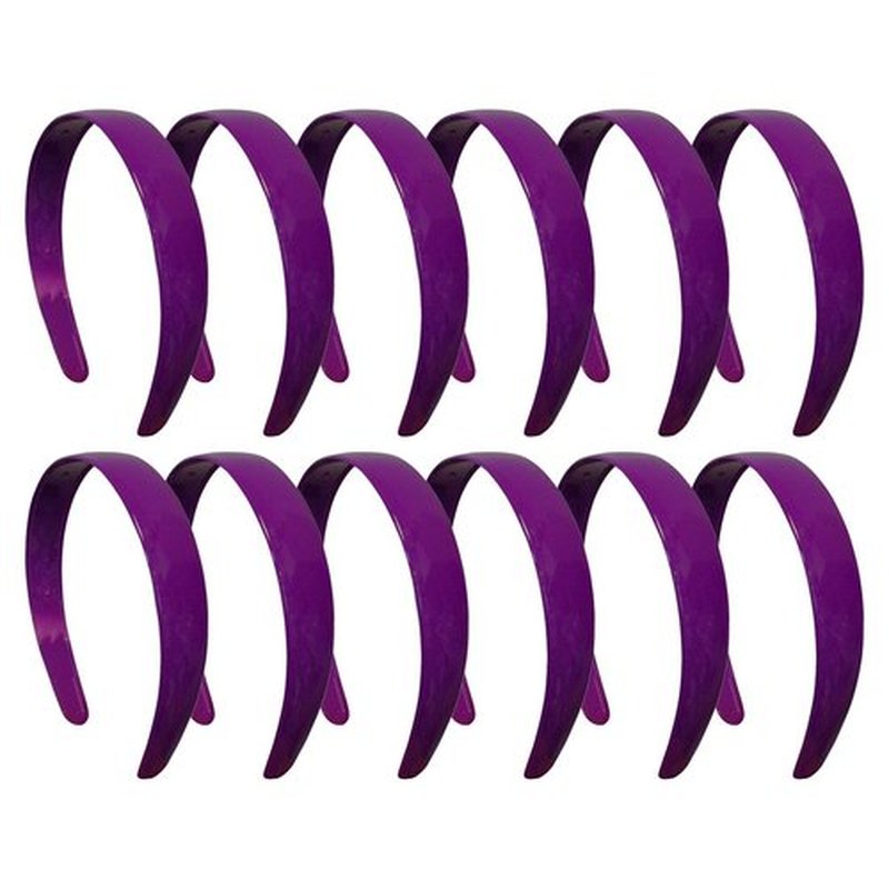 1 Inch Plastic Headbands (set of 12) - Purple
