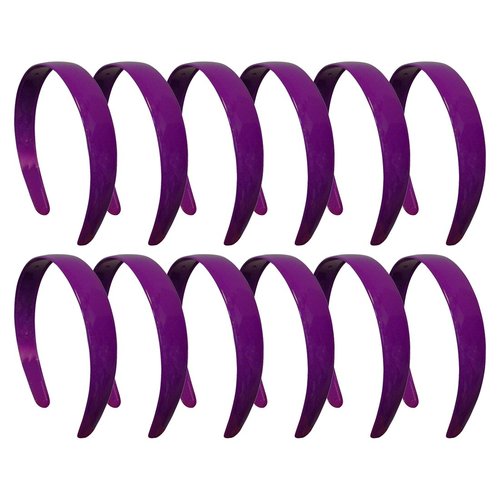 1 Inch Plastic Headbands (set of 12) - Purple