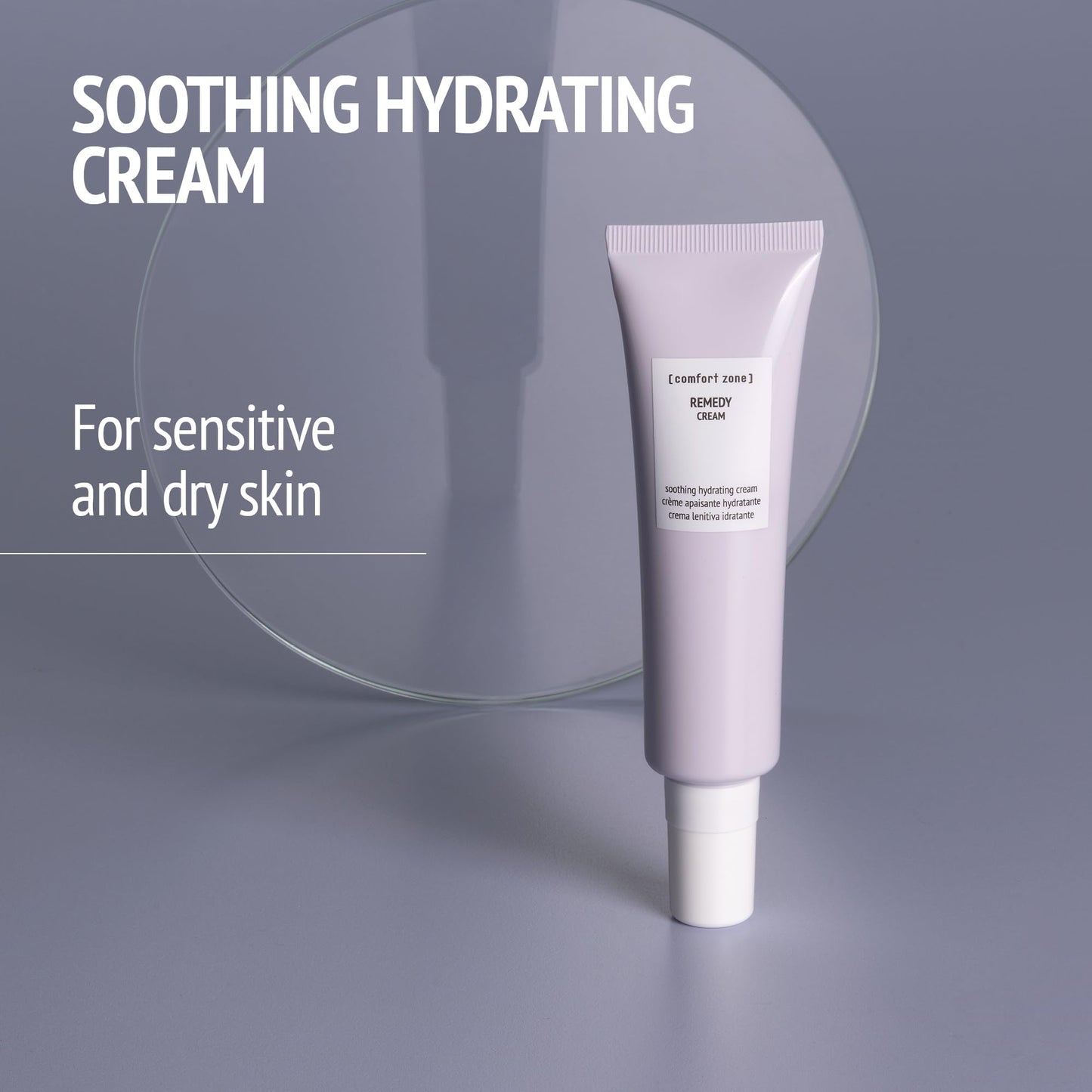 [ comfort zone ] Remedy Soothing Hydrating Cream, Light Fragrance Free Nourishment, Reinforces Defenses, Prebiotic, Marula Oil, Clean Beauty, Made in Italy, Sensitive & Delicate Skin, 2.03 Fl Oz