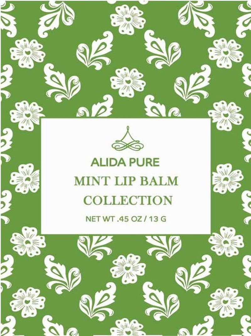 ALIDA PURE Mint Lip Balm Collection, Vegan Lip Balm, Beeswax Free, with Avocado Oil, Organic Jojoba Oil, and Vitamin E, for Dry, Chapped, or Cracked Lips, 3 Tube Set