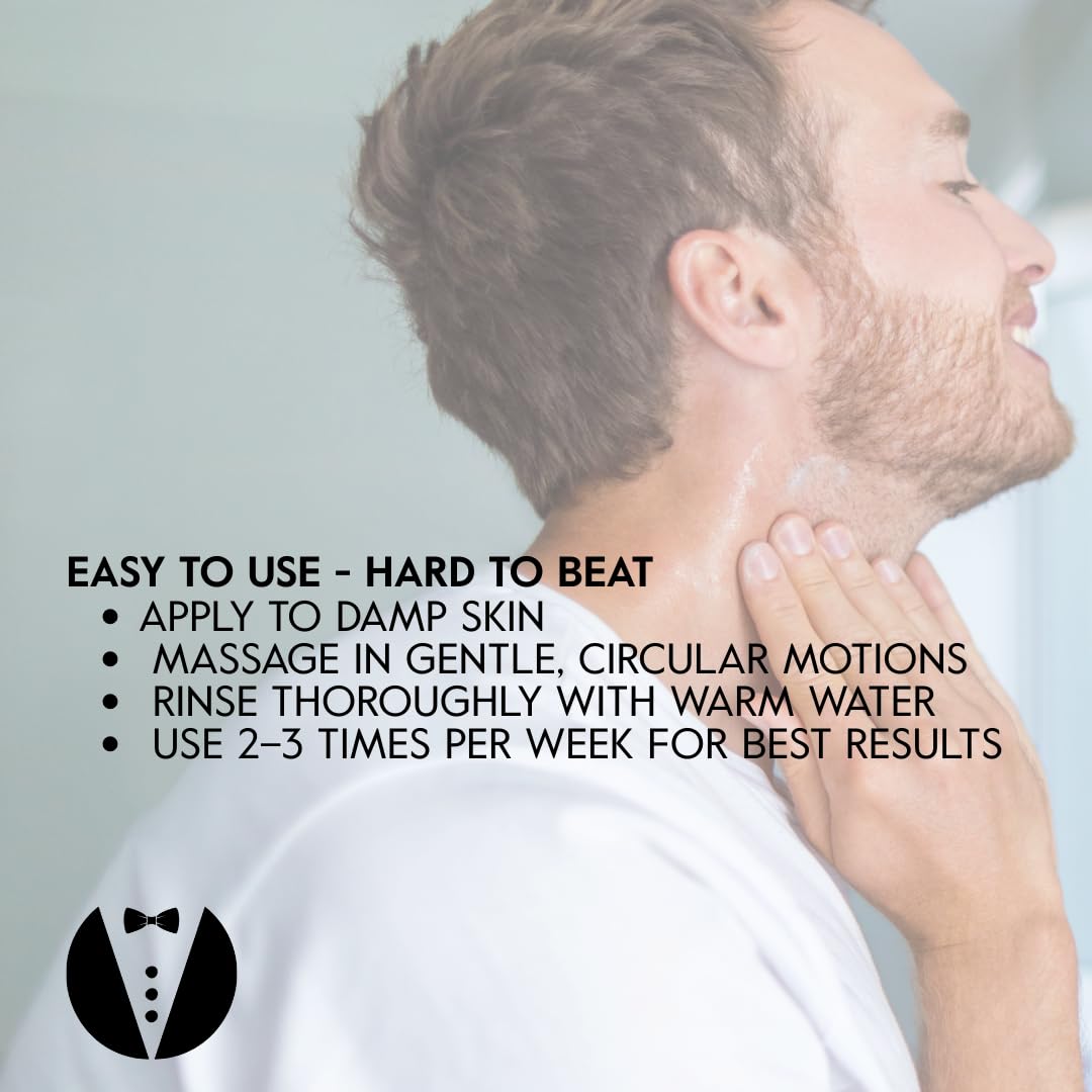 GROOM Face Scrub for Men | Gentle Daily or Weekly Exfoliator | Unplugs Pores for Clear, Smooth Skin | Crisp Unisex Scent | 4 oz