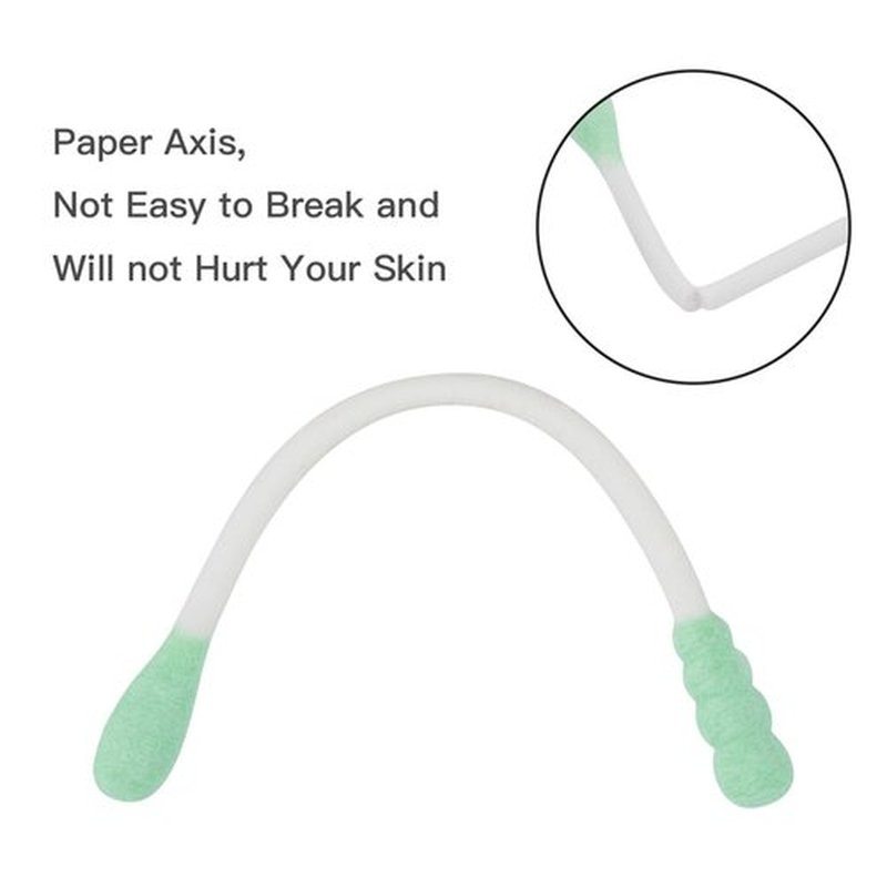 Cotton Swabs, tifanso 200 Count Natural Double Tipped Cotton Bubs, Cruelty-Free Cotton Swabs, Chlorine-Free Hypoallergenic (Green)
