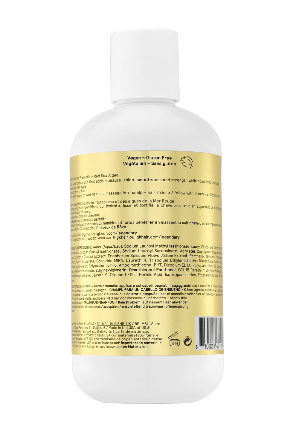 IGK LEGENDARY Dream Hair Shampoo | Healthy + Hydrated + Shine | Vegan + Cruelty Free |