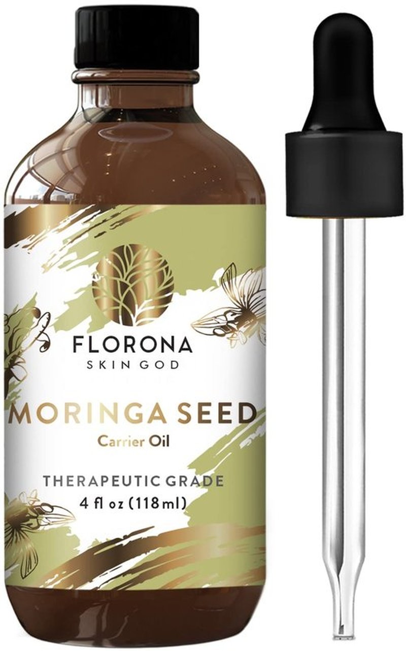 Florona Moringa Oil 100% Pure & Natural - 4 fl oz, for Hair, Face & Skin Care