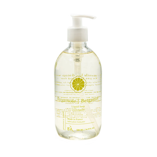 Provence Sante Natural Liquid Soap - Moisturizing Almond Oil Hand Soap with Light Citrus Bergamot Scent - Elegant Pump Dispenser for Kitchen & Bath (16.9 oz)